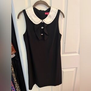 Betsey Johnson Black Dress with White Collar Accent